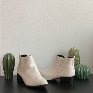 White studded boots